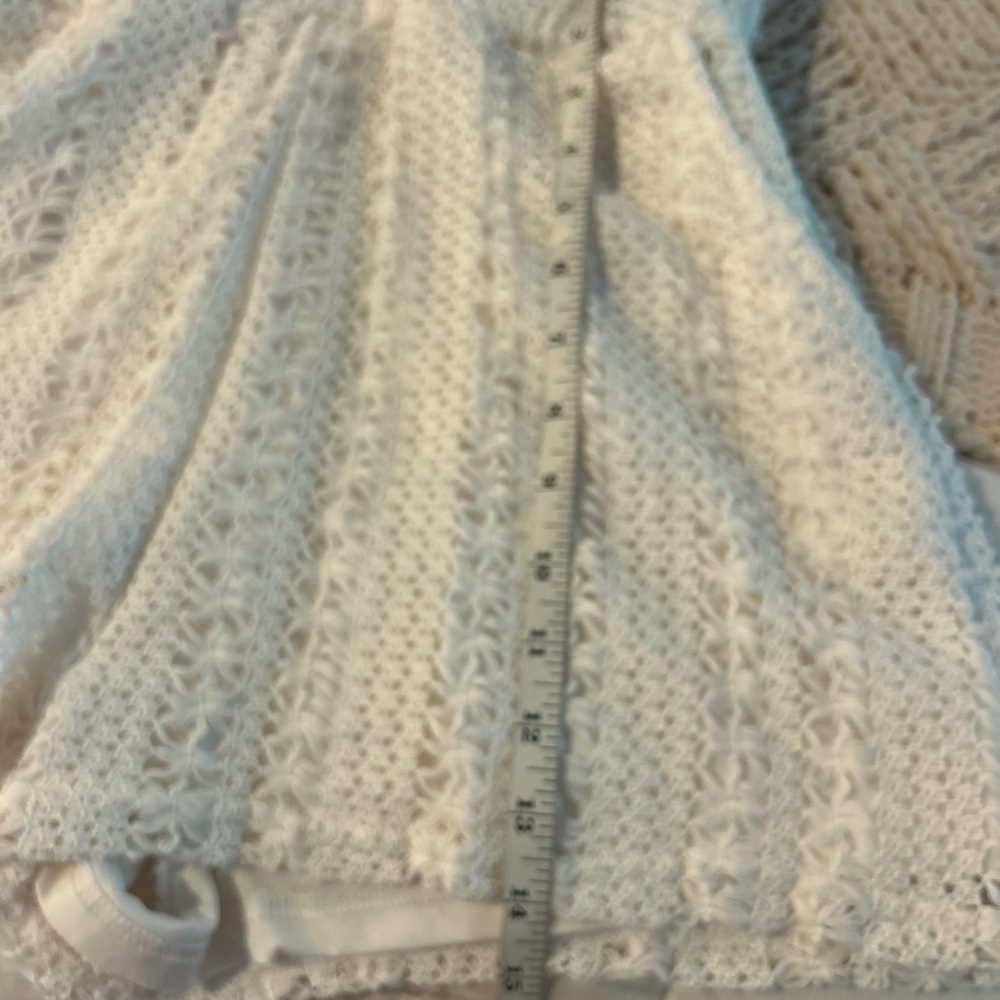 AKIRA Ivory Textured Short Sleeve Crochet Romper - Picture 10 of 12